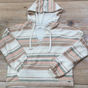 O'Neill Striped Hoodie Sweater - Cream, Brown, Green, Pink